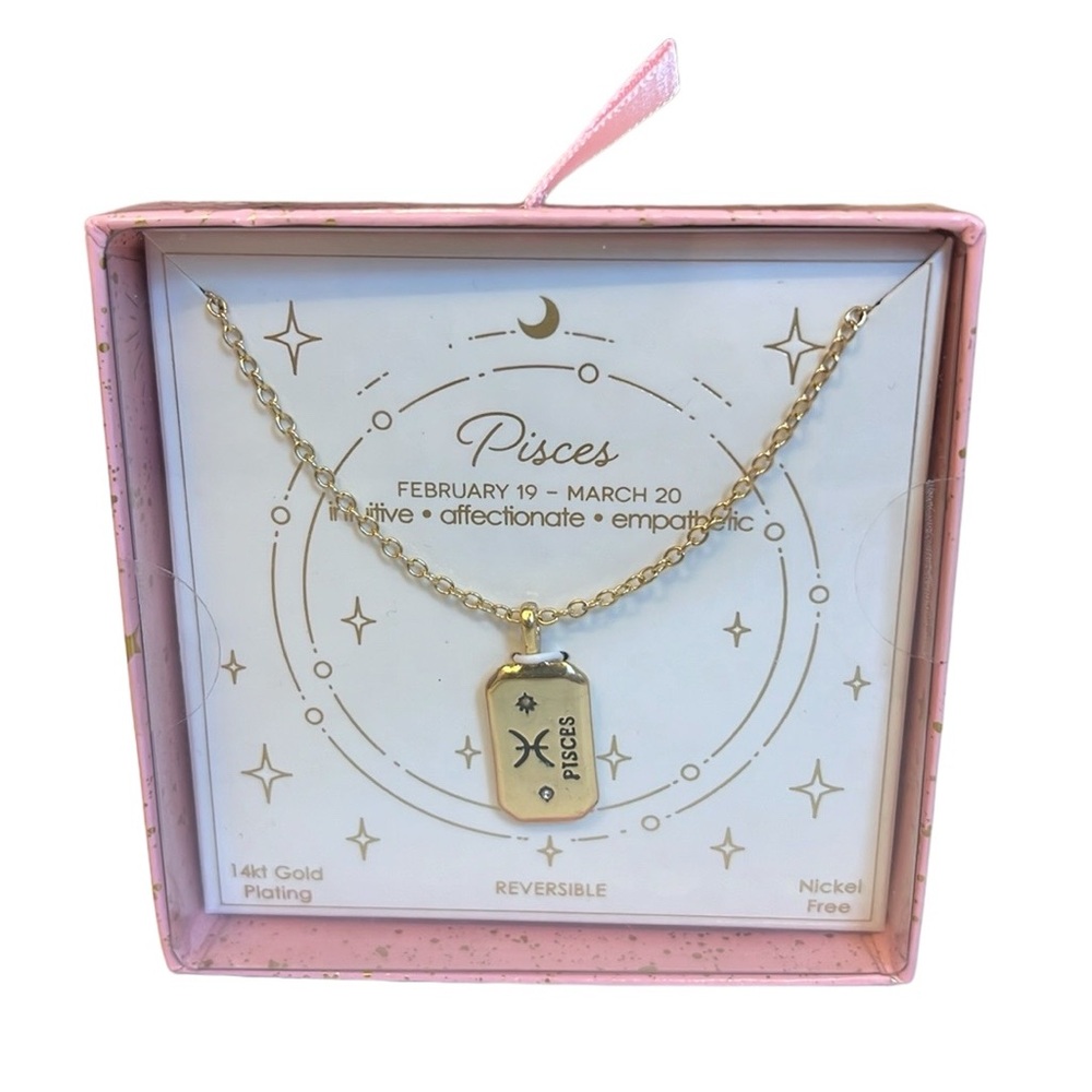 ✨NWT Pisces Zodiac Pendant 14K Gold Plated Nickel Free Necklace